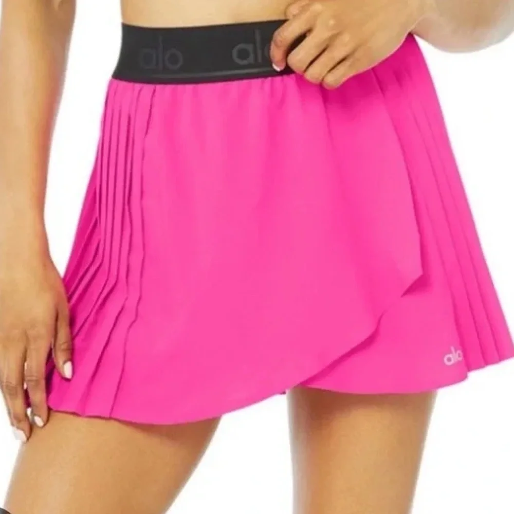 ALO Yoga Hot Pink Pleated Skater Skirt